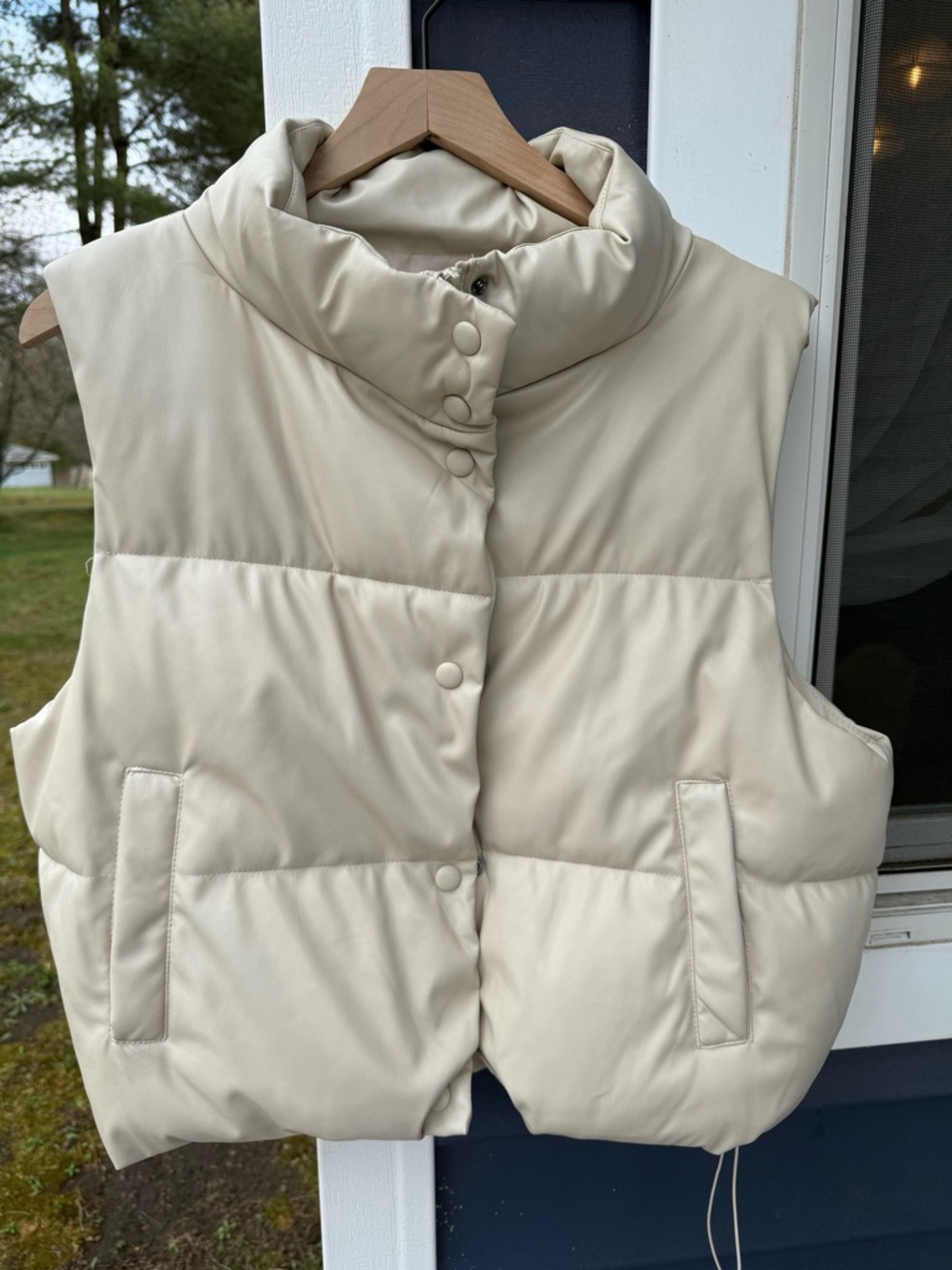 Love Tree Cream Puffer Vest